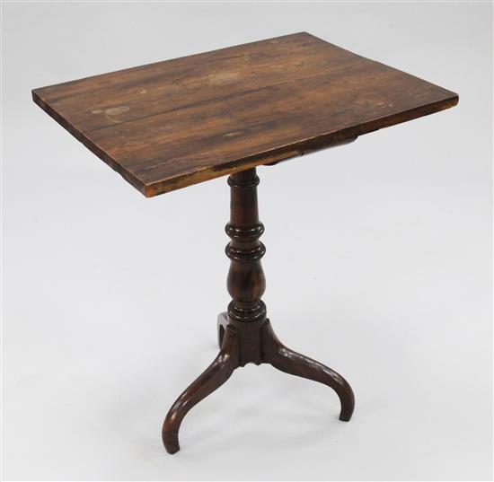 A George III yew wood wine table, W.2ft
